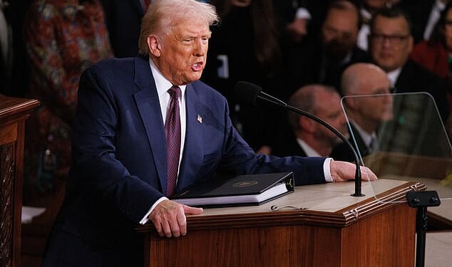 Dozens of lawmakers are set to stage walk-outs during Donald Trump's speech as he prepares to reset his agenda at 9pm Tuesday