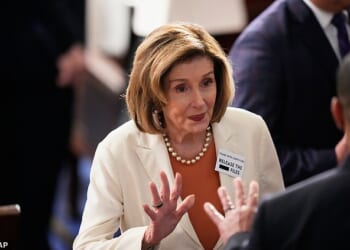 Pelosi was present at the State of the Union wearing a pin that calls on Trump to release the Jeffrey Epstein files