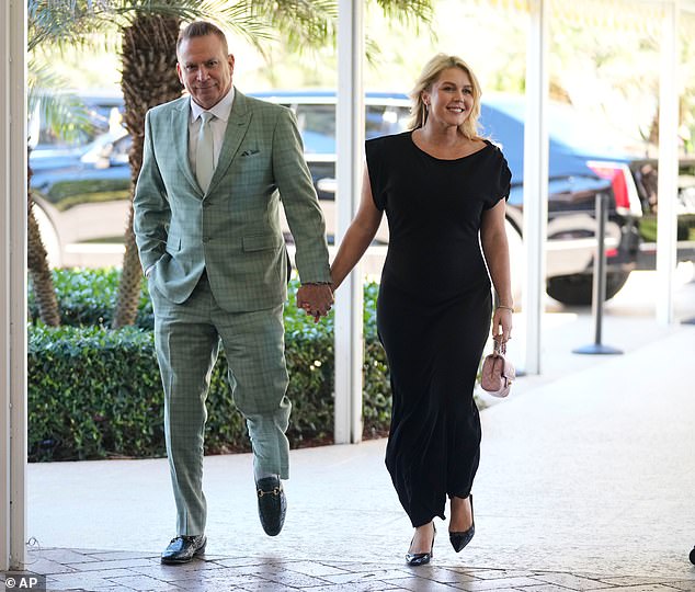 The White House's fierce press secretary Karoline Leavitt was in attendance - accompanied by her husband Nicholas Riccio. The pair recently announced that they are expecting their second child later this year