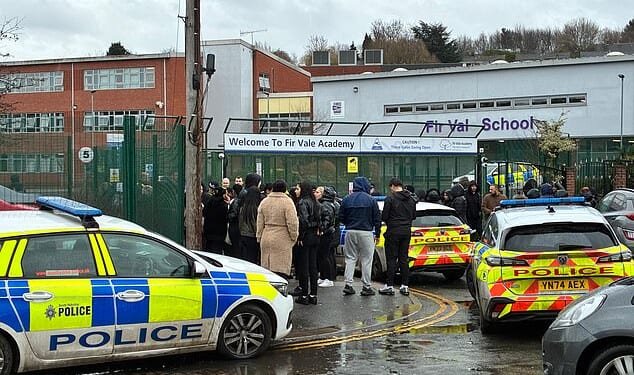 Police were called to Fir Vale Academy in Sheffield yesterday around midday following reports of a disturbance involving students which saw several staff members and students receive minor injuries