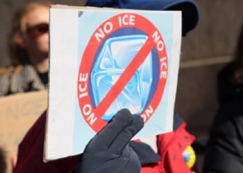A protest against Immigration and Customs Enforcement is pictured in New York City on Feb. 5.
