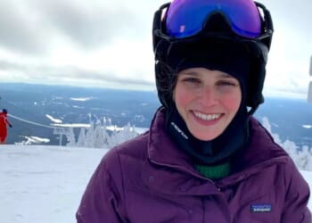 This happy ski holiday snap was taken an hour before I nearly died & woke up quadriplegic