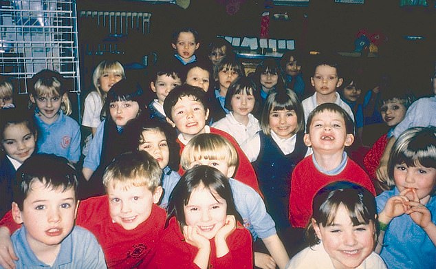 A picture taken of the class which would be victims of Hamilton not long before his attack