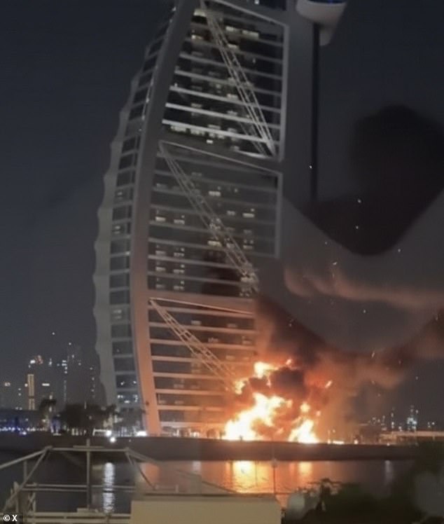 Iran bombed the Burj Al Arab and Palm Jumeirah (above) in retaliation to US and Israeli strikes on its soil