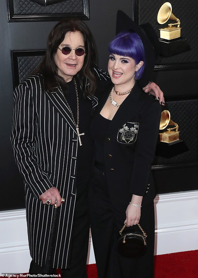 Osbourne with her late father, Black Sabbath legend Ozzy, at the Grammy Awards in 2020