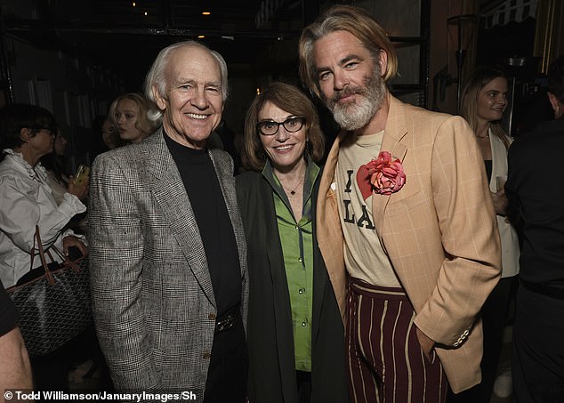 Chris Pine, now one of Hollywood¿s most bankable leading men, has openly praised his father¿s work ethic and long career; (Robert Pine, his wife Gwynn Gilford and Chris Pine in 2024)