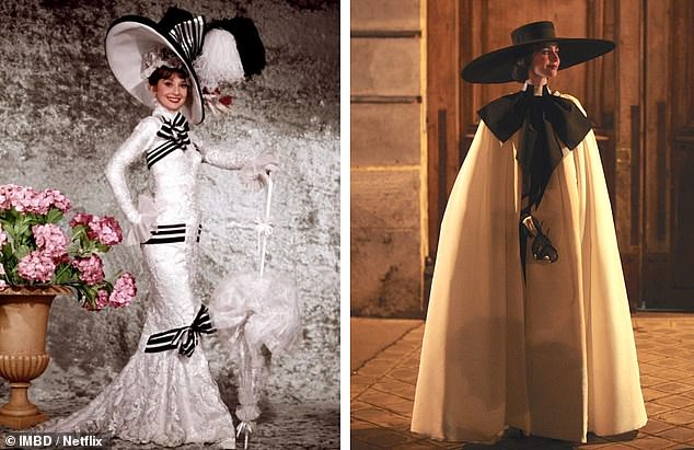 In episode three, eagle-eyed viewers may have spotted Lily's character channeling Audrey's 1964 My Fair Lady look