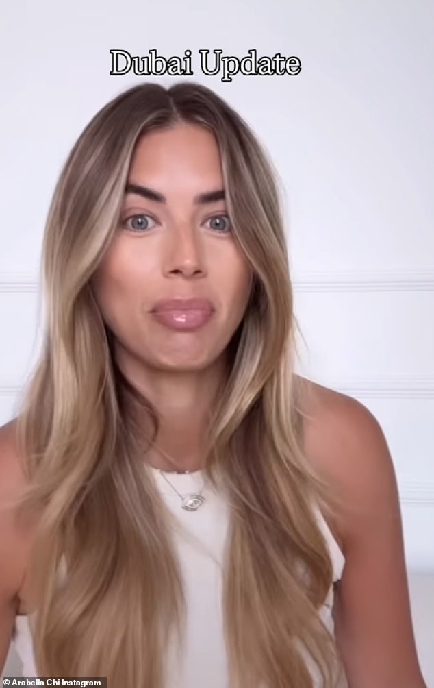 Reality personality Arabella has explained that her brother who was visiting her is now stuck in Dubai until the situation is resolved