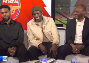 Fans 'in tears' as Sky Sports pluck Premier League icon from stands at Arsenal vs Chelsea and get him on as pundit