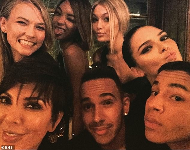 Lewis is also friends with Kim's sister Kendall Jenner (pictured right) and mother Kris Jenner (bottom left)