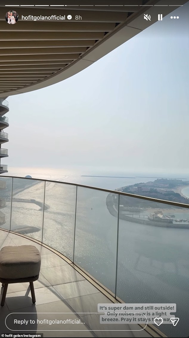 Hofit took to her Instagram Stories to share an update with followers, before sharing a glimpse of the 'quiet and calm' neighbourhood from her balcony while expats returned to the beach