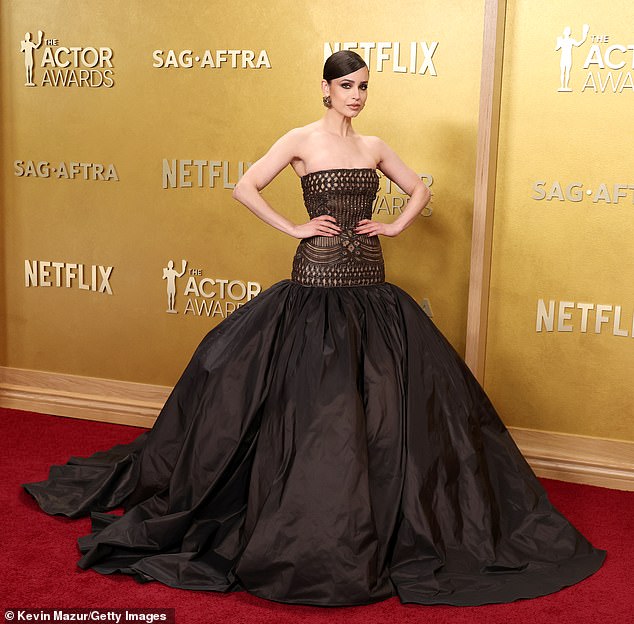 Sofia Carson stole the spotlight in a daringly theatrical gown by Elie Saab