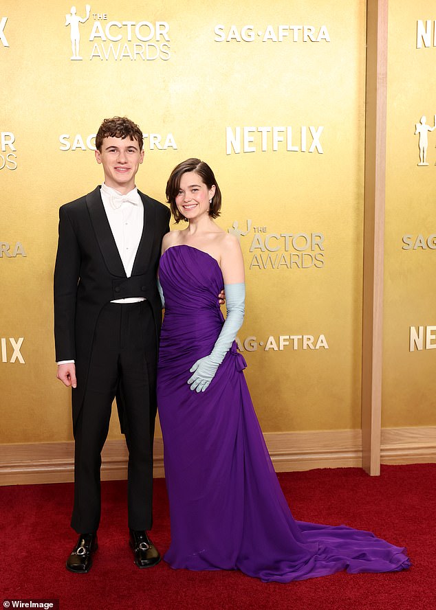 She was joined by her White Lotus co-star Sam Nivola