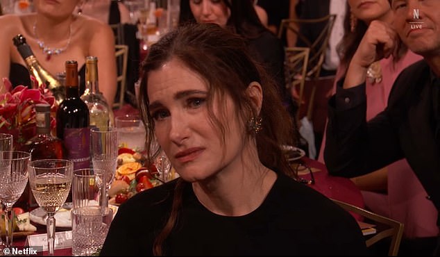 When her name was announced, those nominated in O'Hara's category looked emotional including her co-star Hahn