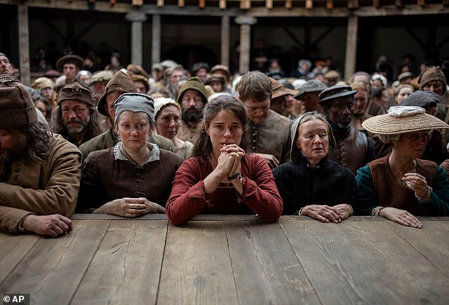 The Outstanding Performance by a Female Actor in a Leading Role category features Jessie Buckley for Hamnet (pictured), Rose Byrne for If I Had Legs I’d Kick You, Kate Hudson for Song Sung Blue and Emma Stone for Bugonia