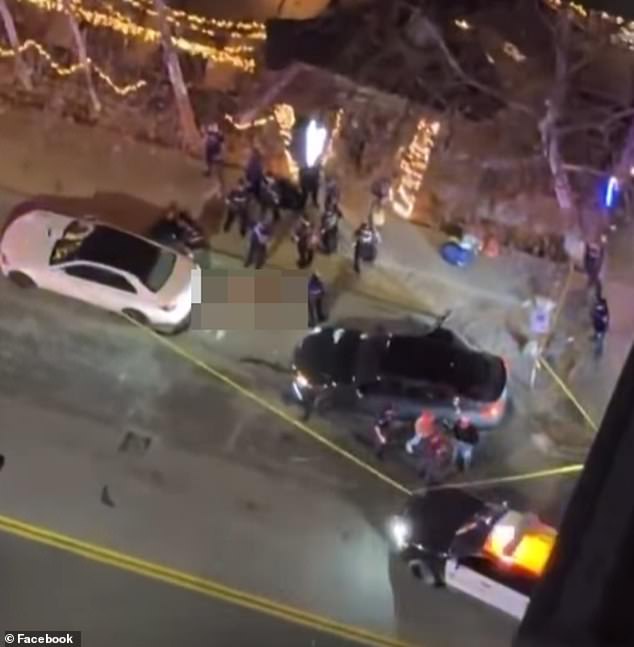 Footage shared to social media showed a heavy police presence at the scene, as a shirtless individual lay dead in the street. It is unclear if the deceased person was the shooter or a victim