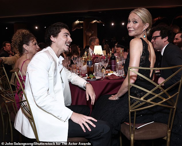 Once inside the venue, Chalamet was seen flashing a big smile in the direction of his Marty Supreme co-star Gwyneth Paltrow