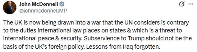 Labour MPs have been condemning the PM's change in stance over the US action