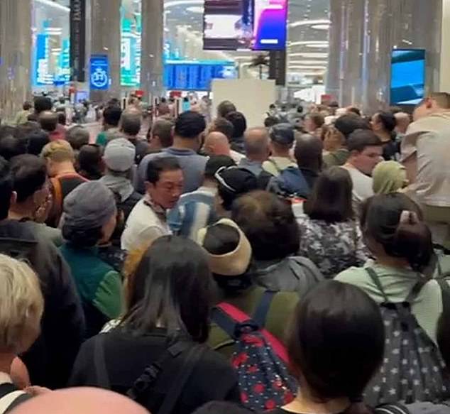 Chaos at airports across the Gulf, including Dubai (pictured), as Iran hit back with drone and missile strikes, stranding 102,000 Brits in a region where 300,000 people from the UK live