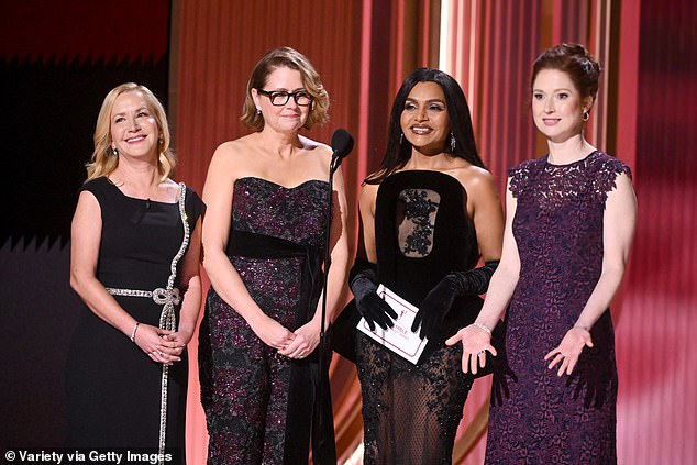 Angela Kinsey, Jenna, Mindyand Ellie Kemper took to the stage at Los Angeles' Shrine Auditorium and Expo Hall to present the award for outstanding ensemble in a comedy series