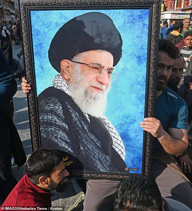 Shiite Muslims mourn the killing of Iranian Supreme Leader Ayatollah Ali Khamenei