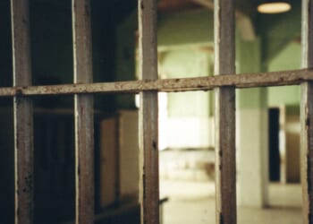 Prison bars on Alcatraz Island.