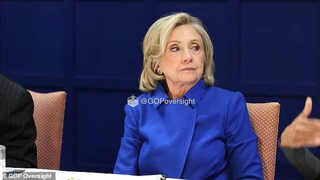 Fuming Hillary listens as her lawyer reprimands the committee after a photo was leaked online in violation of congressional rules