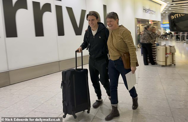 Brits arrived back in London as the Etihad Airways plane landed at Heathrow at 7:16pm