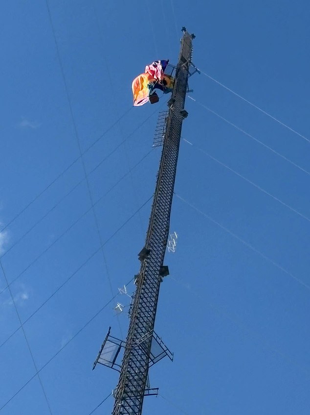 The torn balloon was seen blowing around in the wind while the fabric remained attached to the tower. According to a preliminary FAA briefing, the balloon became entangled in a guy wire