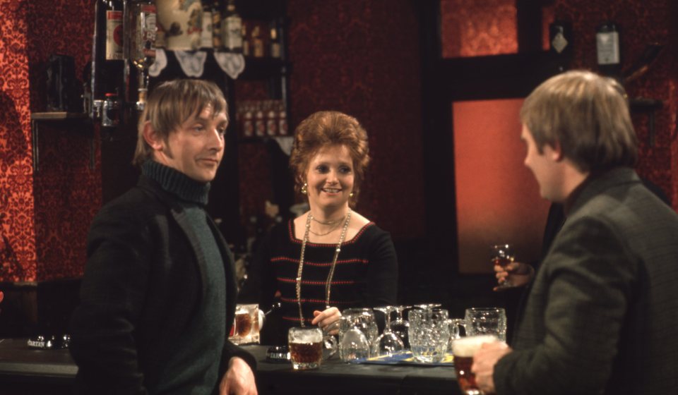 Alison Gibbs, Frank Blakey, and Matt Skilbeck behind the bar in the refurbished Woolpack pub.