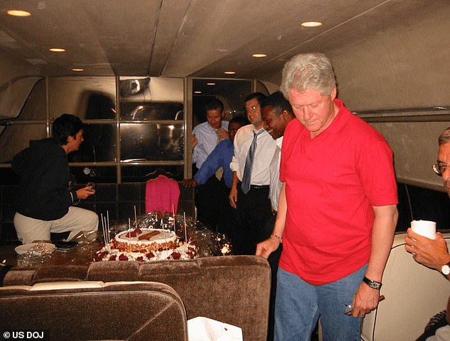 Images from the Epstein files show Clinton onboard a private jet in the company of Ghislaine Maxwell and Jeffrey Epstein