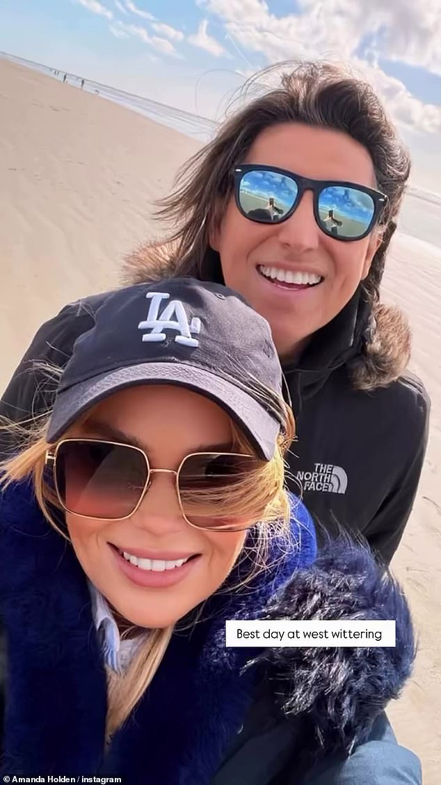 She later enjoyed a romantic trip to West Wittering in Sussex with husband Chris Hughes