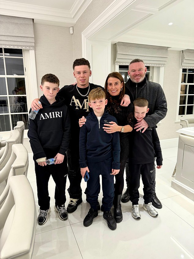 Coleen and Wayne shared a picture with their children in a Christmas post last year