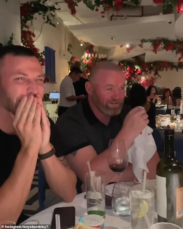 Wayne Rooney cuts his face during a boozy night out with friends in a Greek plate-smashing restaurant in 2022