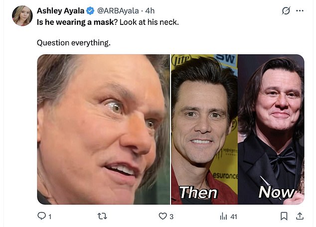 Fuelling the clone/lookalike theory is Jim Carrey's eyes appearing to be lighter than usual
