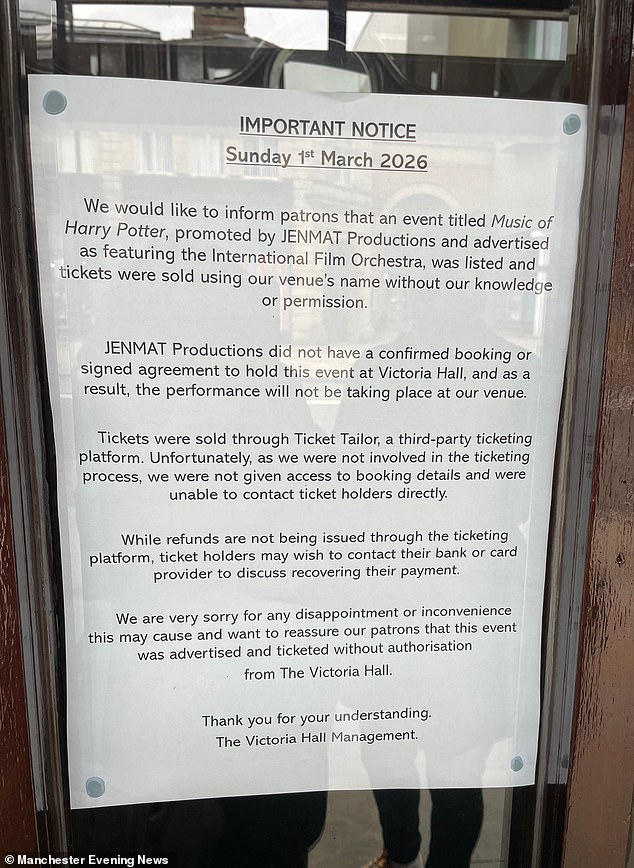 Fans of the franchise arrived at the venue on Sunday only to find it closed, with a sign informing them the event did not exist