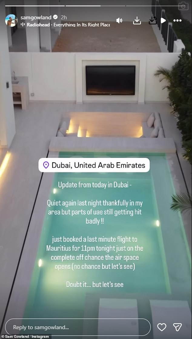 On Tuesday, he continued in his battle against the crisis as he revealed he had booked his flights - sharing images of both his flight details and his pool