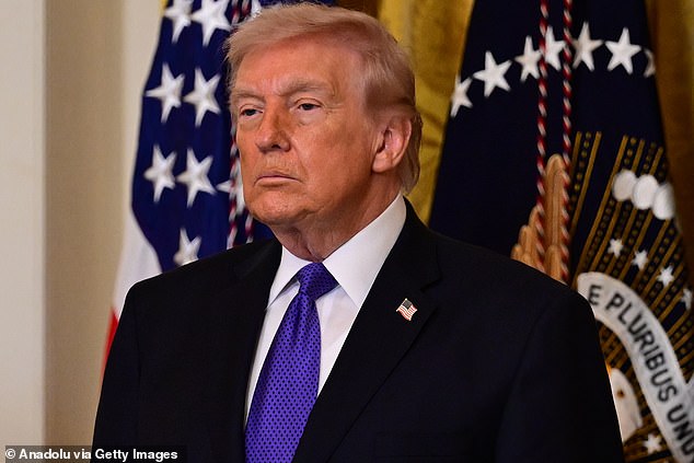 Donald Trump speaks during a Medal of Honor ceremony in the East Room of the White House in Washington on Monday