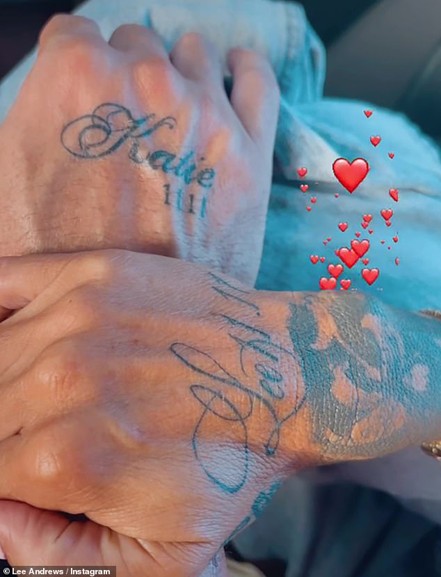 Katie paid homage to her new husband Lee, who has already got multiple inkings of Katie's moniker on his body, with her new bold tattoo