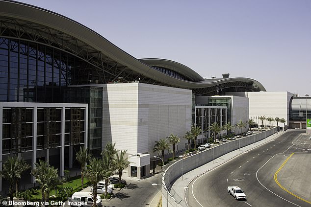Muscat Airport in Oman, where some evacuation flights have been able to take off