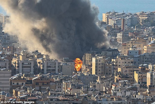 Smoke plumes billow following Israeli bombardment on Beirut's southern suburbs