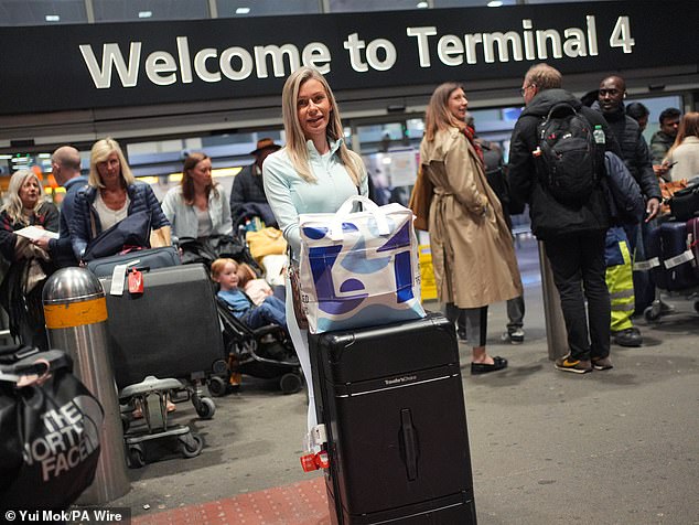LONDON: The Etihad Airways plane landed at Heathrow Terminal 4 at 7.16pm, bringing back the first group of stranded Brits. Pictured: Marika Citrone, from Newcastle