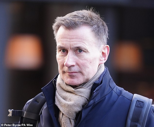Sir Jeremy Hunt (pictured on January 9, 2025) urged Labour to cut welfare instead of hiking taxes