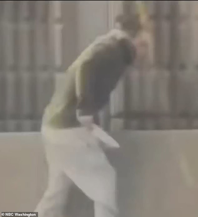 Disturbing video shared to social media showed a man with a large knife attacking the victims