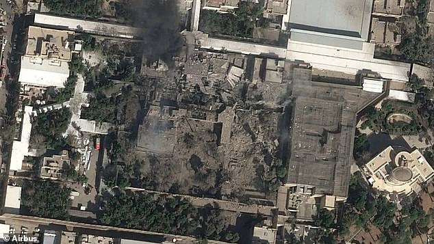 Ayatollah Ali Khamenei's compound in Tehran after it was hit in Operation Epic Fury