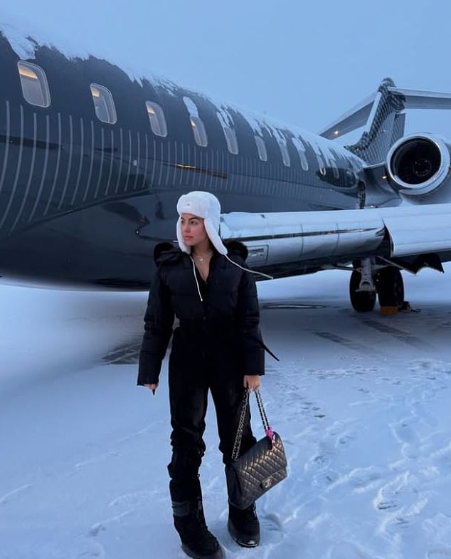Ronaldo's partner is pictured after a previous flight using the private jet in 2024