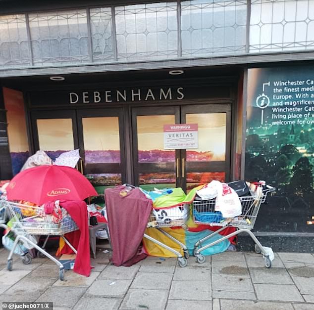 Homeless people in Winchester in 2023. The problem has grown for locals, who have held a council meeting to decide whether to extend the Public Spaces Protection Orders