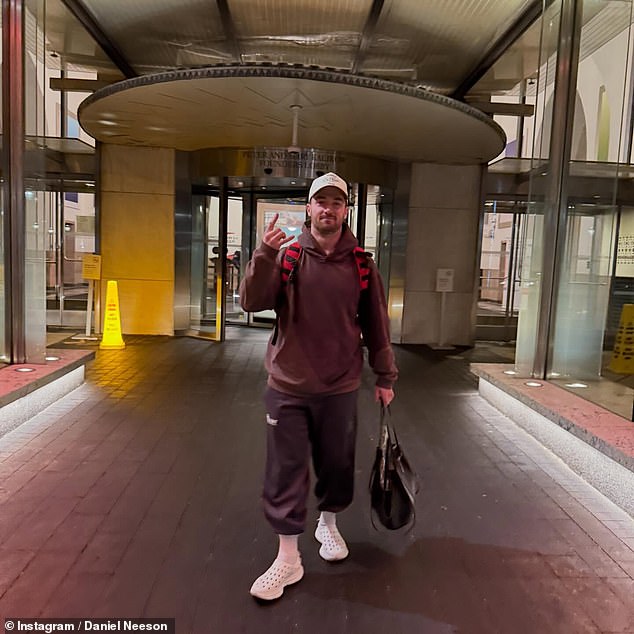 Daniel documented his time in hospital in the snaps on Instagram, admitting it was 'surreal' when he learned he'd have to undergo the procedure