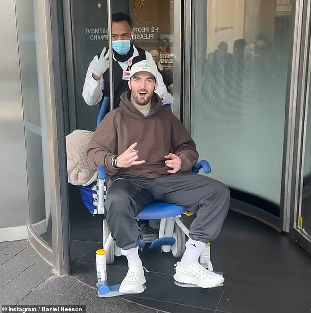 One of his videos also featured the heartwarming moment he was allowed to go home from hospital during his recovery