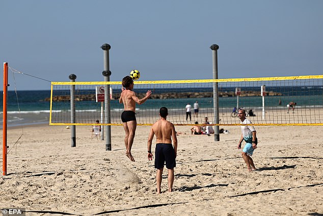 Civilians were enjoying their day at the beach in Tel Aviv on March 3, even though the Israeli military reported detecting missiles launched from Iran throughout the day